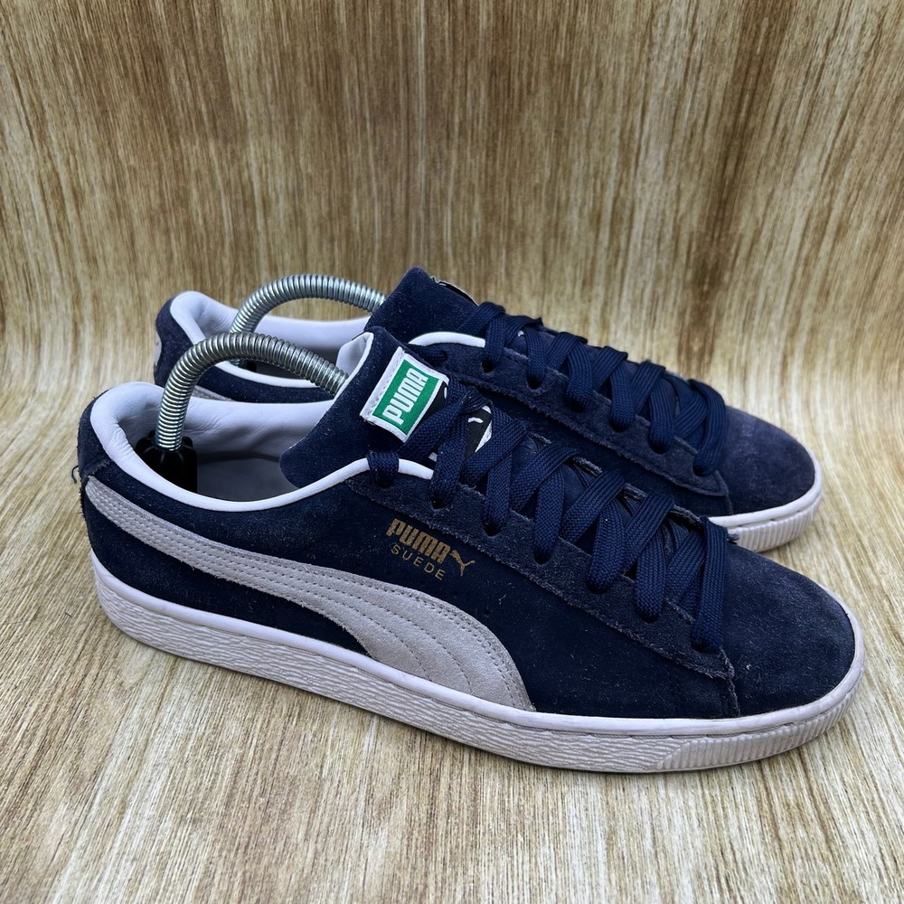 Puma Suede Classic Men's Size 8.5 Navy Blue White Low Top Sneakers 374915-04